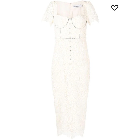 Self-Portrait Dresses & Skirts - Self-Portrait Cream Sweetheart Neck MIDI